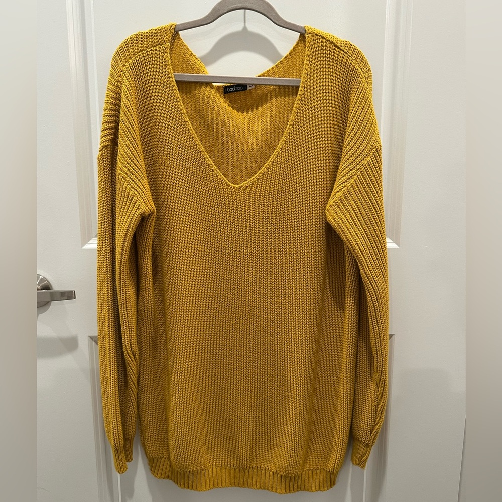MUSTARD SWEATER DRESS - BOOHOO - SIZE US LARGE